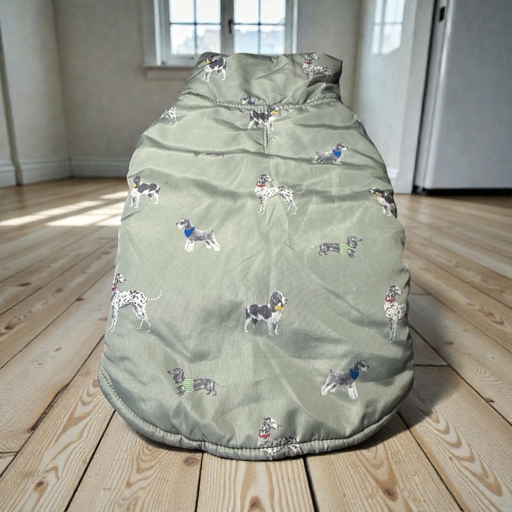 Laura Ashley Green Dog Print coat size sm
